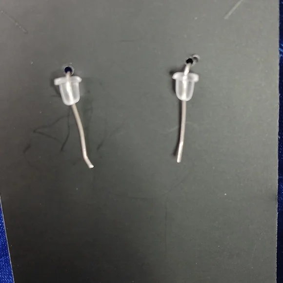 Native American Hook Earrings Sterling Silver Cut Out Figures and Turquoise - Picture 12 of 12